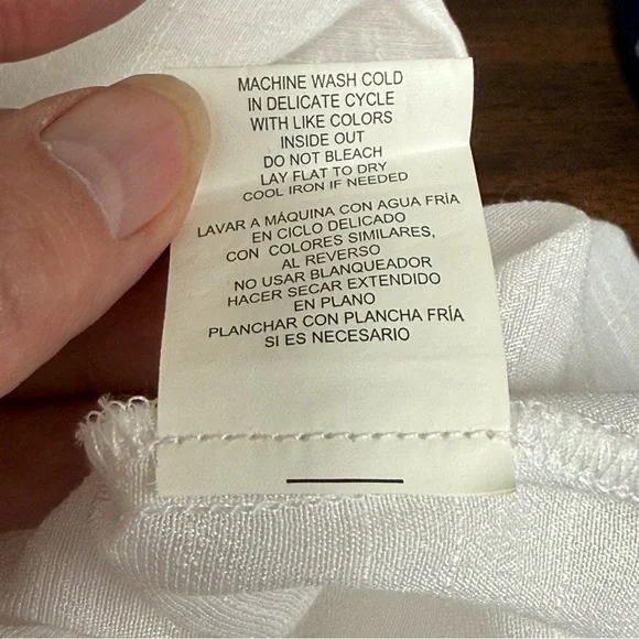 Democracy Cream Lace Yoke Button Front Blouse Top XL Boho Chic Lightweight - Picture 7 of 8